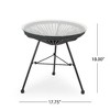 Rattan Outdoor End Table with Tempered Glass Top, 17.75" Round Patio Side Table, Outdoor Accent Table -Christopher Knight Home - 4 of 4
