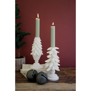 Kalalou Pair of Resin Christmas Tree Candle Holders – Festive Tabletop Display (Min 2) - 1 of 3