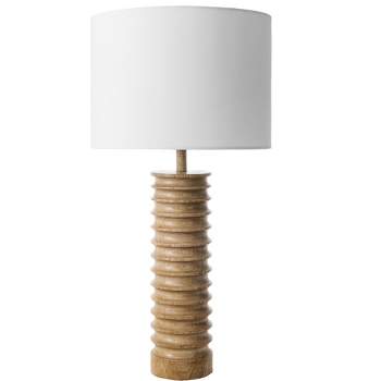 nuLOOM Durham 25" Wood Spiral Table Lamp Lighting - Natural 25" H x 13" W x 13" D