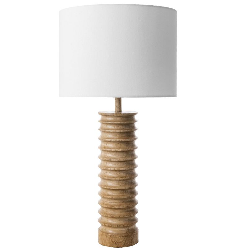 nuLOOM Durham 25" Wood Spiral Table Lamp Lighting - Natural 25" H x 13" W x 13" D, 1 of 5