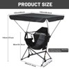 MUKE Portable Swing Hammock Chair with Adjustable Canopy, Folding Rocking Camp Chair with Shade and Cup Holder for Outdoor Relaxation - 3 of 4