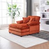 TiramisuBest 56.3" Corduroy Single Sofa with Ottoman & 2 Toss Pillows,Deep-Seat Comfy Couch for Living Room,Green - 4 of 4