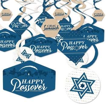 Big Dot of Happiness Happy Passover - Pesach Party Hanging Decor - Party Decoration Swirls - Set of 40