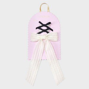 Ivory Hair Bow with Salon Hair Clip Bows Set 3 pc - Wild Fable™ White/Black - 1 of 3