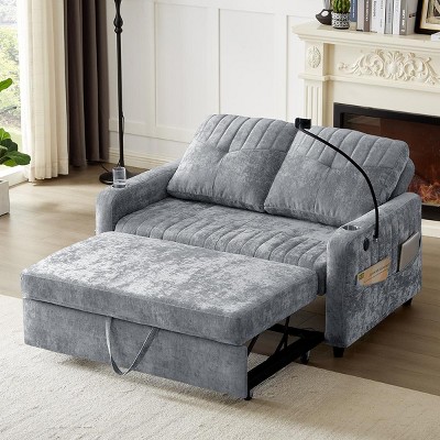 Loveseat Sofa,Pull-Out Sofa Bed With Adjustable Backrest And Phone Holder And USB Ports,Loveseat Sleeper,Loveseat For Living Room-Cuddlewood