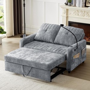 Loveseat Sofa,Pull-Out Sofa Bed With Adjustable Backrest And Phone Holder And USB Ports,Loveseat Sleeper,Loveseat For Living Room-Cuddlewood - 1 of 4