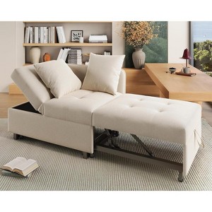 AMERLIFE 3-in-1 Convertible Sleeper Sofa, Adjustable Backrest, Ottoman Couch Bed - 1 of 4