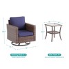 Sonkuki 3-Piece Patio Chair Set Swivel Rocking Chair Set Side Table Suiting Backyard, Poolside and Patio - 2 of 4