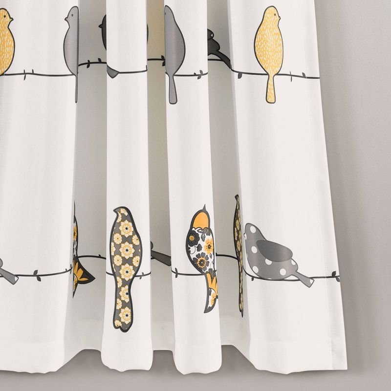 2pk 52&#34;x63&#34; Light Filtering Rowley Birds Curtain Panel Yellow - Lush D&#233;cor, 5 of 11