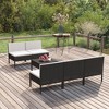 vidaXL Garden Lounge Set Patio Sectional Sofa Couch Outdoor Poly Rattan Black - 2 of 4