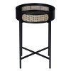 FONTOI End Tables Rattan Side Table Living Room Round Accent Sofa Table with Tray Top for Balcony Home Office, Black, 22.5"*22.5"*24.5" - 4 of 4