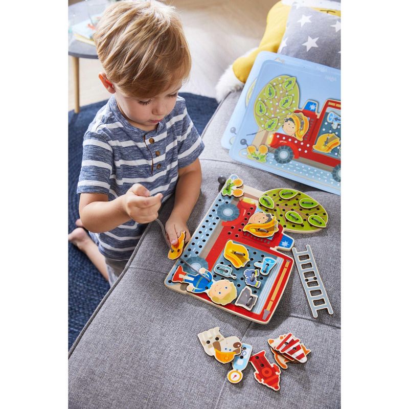 HABA Fire Engine Rescue Themed Threading Game, 5 of 10
