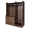 Whisen Open Wooden Wardrobe Storage with 3 Drawers for Bedroom - 3 of 4