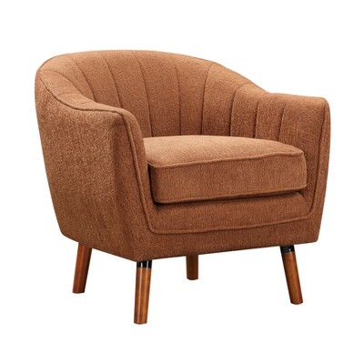 NicBex Chenille Accent Chair,Upholstered Living Room Chairs with Stitched Back and Wood Legs,Mid-Century Armchair,Accent Chairs for Living Room