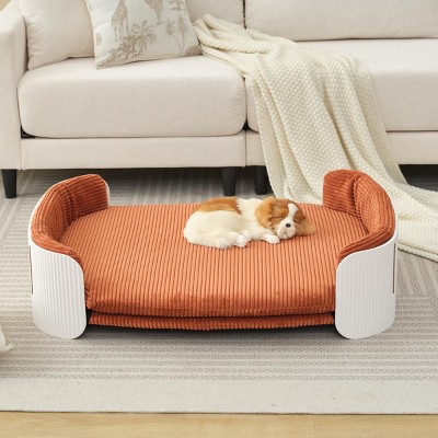 LAOTIES 33'' Scandinavian Cat Bed,Pet Sofa For Indoor Cats With Washable Removable Mattress