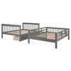 NicBex Full over Full Bunk Bed Wooden Bed Frame with 3 Drawers, Storage Stairs and Full Length Guardrail, No Box Spring Required - 4 of 4