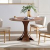 Gulches 47.24" Walnut Round Modern Dining Table, MDF Top, 4-8 Seater for Kitchen/Living Room/Cafe/Milk Tea Shop - 3 of 4