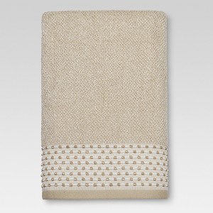 Bath Towels Tan Dot Border Brown - Threshold - Threshold