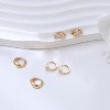 Gold Chunky Hoop Earrings Set for Women, 14K Gold Plated Twisted Huggie Hoop Earring, Thick Open Hoops Set Lightweight - 4 of 4