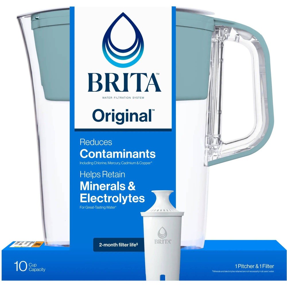 Brita Tahoe 10 Cup Water Pitcher Stone Blue