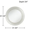 Noble Park San Simeon Round Vanity Decorative Wall Mirror Modern Beveled Glass Matte Champagne Frame 31 3/4" Wide for Bathroom Bedroom House Entryway - 4 of 4
