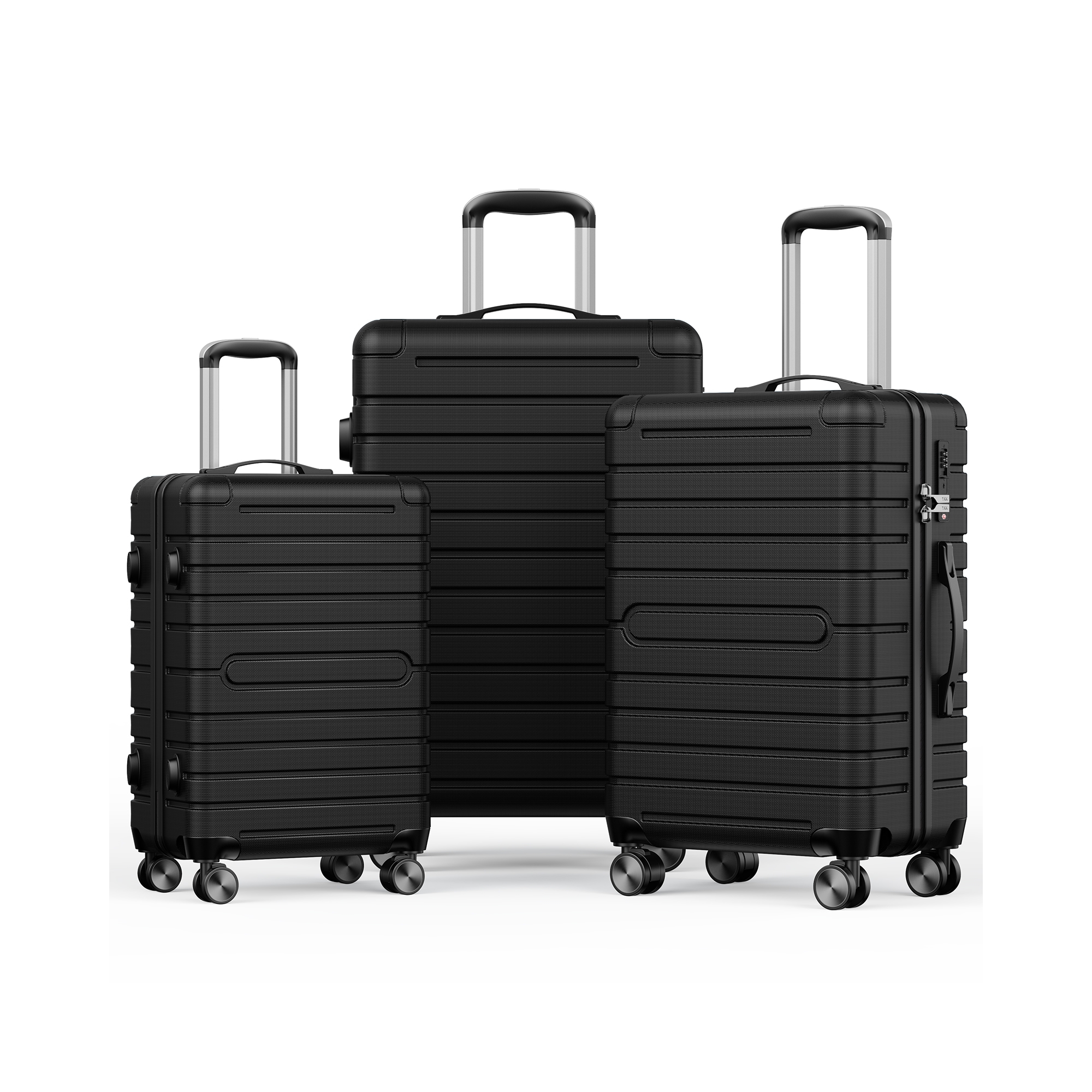 SUGIFT 3-Piece Hardshell Luggage Set (20"/24"/28") with TSA Lock, YKK Zipper & 360° Spinner Wheels - Lightweight Travel Suitcases