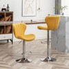 Velvet Upholstered Adjustable Swivel Barstools Set of 2 with Footrest and Chrome Finish for Kitchen or Home Bar - 2 of 4