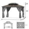 Garvee Hardtop Gazebo with Double Metal Roof, Aluminum Alloy Frame, and Net and Curtain, Permanent Building of Backyard Luxury - 2 of 4