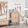 Nordlys 2-Drawer Shoe Cabinet in Solid Wood and Metal Exotic Boho Entry - 4 of 4