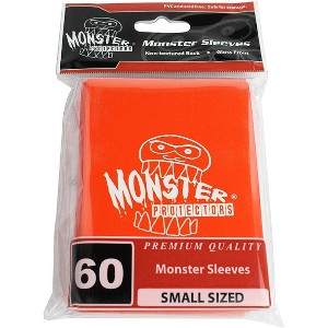 Monster Protector Sleeves - 60 Smaller Size Gloss with Monster Logo - Orange (Fits Yugioh and Other Smaller Sized Gaming Cards) - 1 of 1