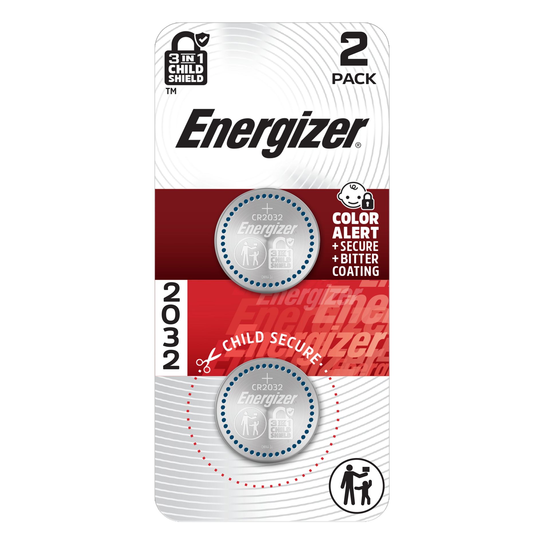 Energizer 2032 Batteries 2pk - Lithium Coin Battery: Household Silver, 3V Single-Use
