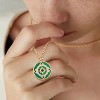14K Gold Multi-Pendant Necklace - Malachite Heart/Butterfly/Cross Charm, Trendy Layered Jewelry for Women - 3 of 4