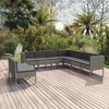 vidaXL Garden Lounge Set Patio Sectional Sofa Couch Outdoor Poly Rattan Grey - 2 of 4