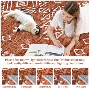 Modern Geometric Area Rug Soft Washable Rug Non Slip Non Shedding Floor Carpet, Low Pile Thin Rug, Distressed Southwestern Rug, Indoor Printed Rug - 1 of 4