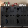 Gulches 60.5" Mid Century Modern Sideboard Buffet - Black Storage Cabinet with 4 Doors & Adjustable Shelves, TV Media Console for Kitchen/Living Room - 3 of 4