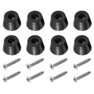 Unique Bargains Rubber Non Slip Shock Absorption Durable Furniture Pads Black - 1 of 4
