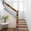 6 Ft Pre-Lit Christmas Garland with Lights for Mantle Table Setting Fireplace, Outdoor Indoor Artificial Garland for Staircase Front Door Porch Home - 2 of 4