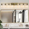 DAKAFUL Modern Bathroom Vanity Light, 4/5/6/8/10-Light Vanity Fixtures with Clear Glass Shade, Reversible Wall Sconces Over Mirror,for Bedroom - 2 of 4