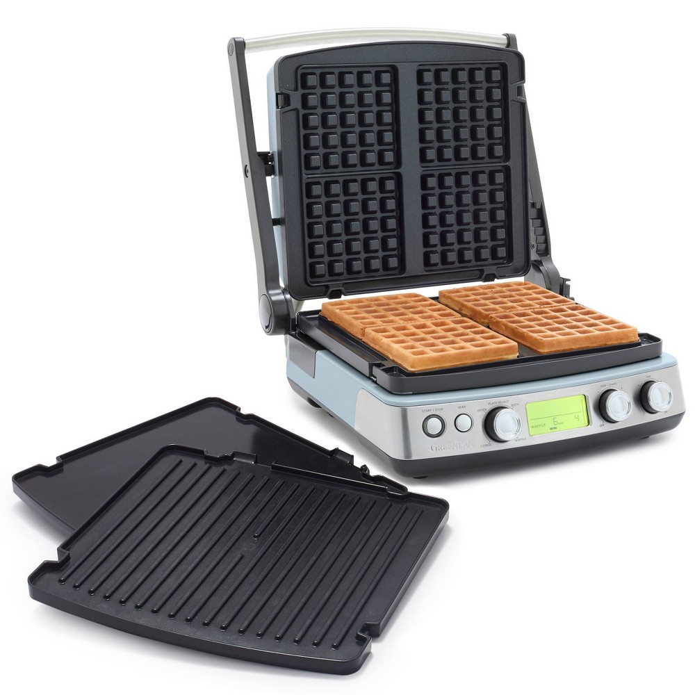 Photos - Pan Green Pan GreenPan Elite Indoor Ceramic Nonstick Multi Grill Griddle & Waffle Maker 