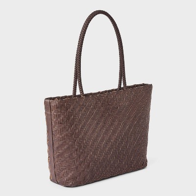 A New Day Woven Tote Bag - A New Day™ Elusive Brown — фото 3