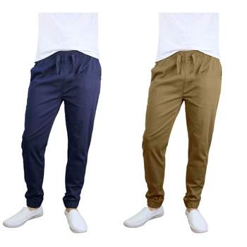 Galaxy By Harvic Men's Slim Fit  Basic Stretch Twill Joggers-2 Pack