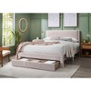 NicBex Modern Queen Upholstered Bed Frame with Corduroy Headboard and 1 Drawer,Solid Wood Slats Support,No Box Spring Needed,Easy Assembly - 3 of 4