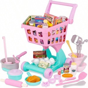 Play Circle Shopping Cart Grocery Set - Toy Food, Play Kitchen, Pretend Play - 1 of 4