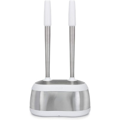 Polder Toilet Brush And Plunger Caddy White/silver : Target