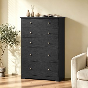 Karl Home 31 Inch Embossed Particleboard Melamine 6 Drawer Dresser