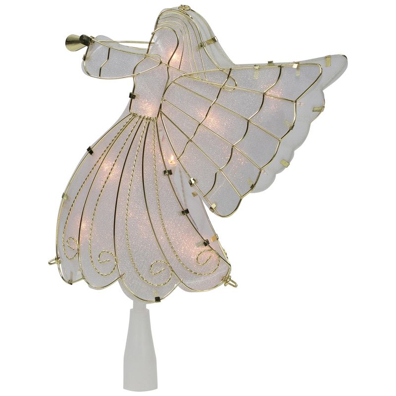 Northlight 10" Gold Angel Tree Topper, Warm White Lights, 5 of 8