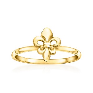 Ross-Simons 10kt Yellow Gold Fleur-De-Lis Ring Size 5 - 1 of 4
