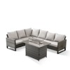 Buenhomino 4 Pieces Outdoor Patio Furniture Set with 41” Fire Pit Table, Rattan Patio Sectional Sofa Conversation Set with 50000BTU Propane Fire Pit - 2 of 4