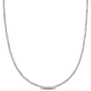 EVERLY JEWELRY | 14K Gold 1.9mm Diamond-Cut Singapore Necklace, 20 inch - Multiple Metal Color Options. - 1 of 4
