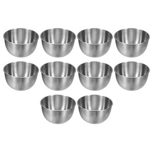 Unique Bargains Stainless Steel Seasoning Condiment Appetizer Mini Round Sauce Dishes 10 Pcs - 1 of 4